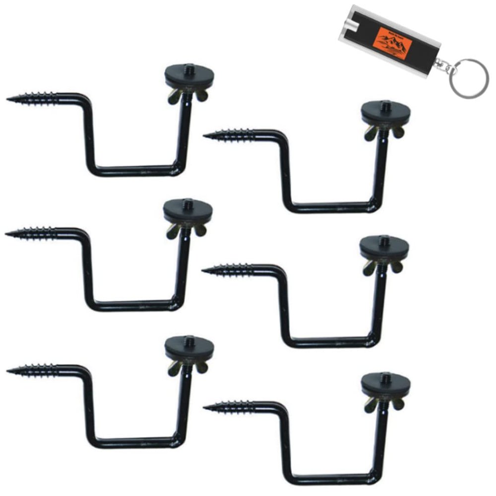 6 Pack HME Products Quick Mount Trail Camera Holder 6 Pack Easy Mount Game Camera, Trail Camera Stand, Trail Camera Accessories with Included LED Keychain Light