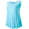 Lock and Love LL Women Solid Sleeveless Tunic for Leggings Swing Flare Tank Tops S-5XL Plus Size Made in USA L AQUA view 1