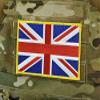 BritKitUSA Large UK Flag Patch 5" x 3": Yellow Border with Hook Backing view 1