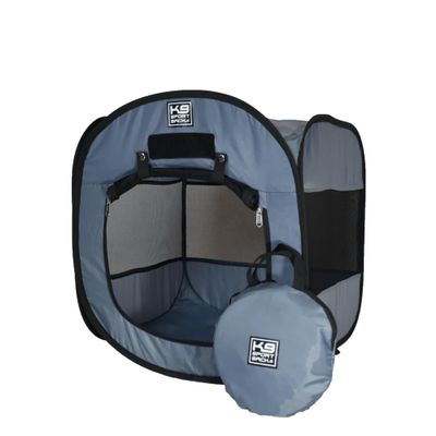 K9 Sport Sack K9 Kennel Portable Pop-Up Tent, Grey - Small (20" L x 20" W x 20" H) - for Indoor & Outdoor Use + Travel - Includes Carry Bag & Four Stakes