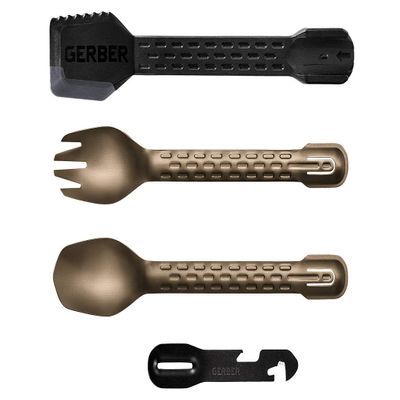 Gerber ComplEAT Camping Cutlery Utensils Set, Spoon, Fork, Burnt Bronze