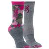 Browning Women's Everyday Wool Camo Socks | Fuchsia Camo | Gray Marl Fuchsia | Medium 2 Pack view 1