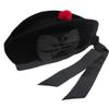 AAR Men's Scottish Glengarry Balmoral Kilt Hats Diced & Plain 100% Wool Piper (Plain Black Glengarry 54cm (6 3/4)) view 1