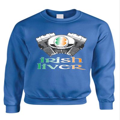 ALLNTRENDS Adult Sweatshirt Irish Liver St Patrick's Day Party Fun Shamrock Top (M, Royal Blue)