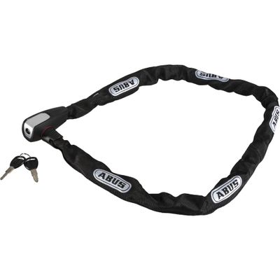 ABUS Catena 6806K Chain Lock - Lightweight Hardened Steel Bike Lock with Fashionable Textile Tube - ABUS Security Level 6-110 cm - Black