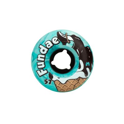 Moxi Fundae Wheels - Outdoor Roller Skate Wheels - 4 Pack of 57mm x 34mm Wheels | Crme de Menthe (Jade)