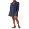 Amazon Essentials Women's Piped Nightshirt (Available in Plus Size), Washed Navy, Medium view 1