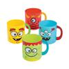 Fun Express 12 Pieces Mini Monster Plastic Mug Cups, Each holds 8 oz, BPA Free Plastic, Birthday Party Supplies, Multi-Color view 1