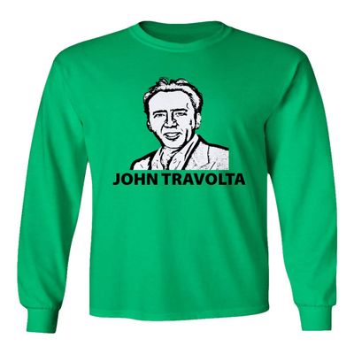 Baku Apparel Hollywood Actor Nicolas Cage Movie 'Face Off' Men's Long Sleeve T-Shirt (Green, XXXXX-Large)