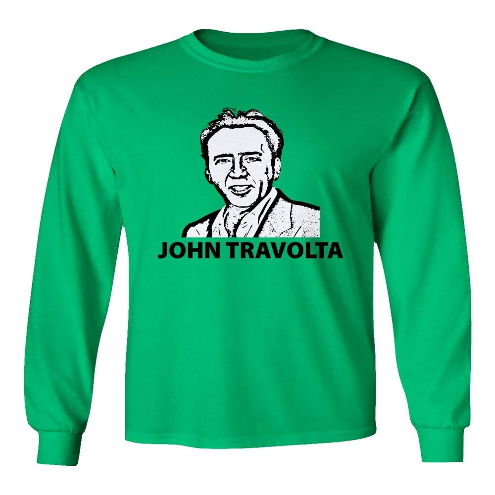 Baku Apparel Hollywood Actor Nicolas Cage Movie 'Face Off' Men's Long Sleeve T-Shirt (Green, XXXXX-Large)