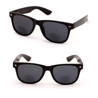 Classic Bifocal Outdoor Reading Sunglasses - Comfortable Stylish Simple Readers Magnification (2 Black Lens, 3.50)