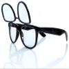 Alternative Imagination Clear Glasses with Diffraction Flip Lenses - For Festivals, Raves - Black Frame view 4