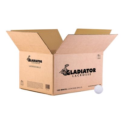 Gladiator Lacrosse CASE of 120 Official Lacrosse Game Balls  White  Meets NOCSAE Standards, SEI Certified