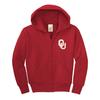 Little King NCAA Boys/Girls Toddler Full Zip Fleece Hoodie Sweatshirt with Embroidered Team Logo-Oklahoma-Crimson-2T view 2