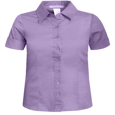 J. LOVNY Girl's Basic Casual Long Sleeve Roll Up Button Down Blouse Shirts