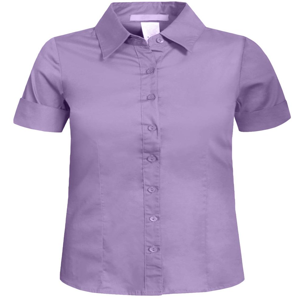 J. LOVNY Girl's Basic Casual Long Sleeve Roll Up Button Down Blouse Shirts
