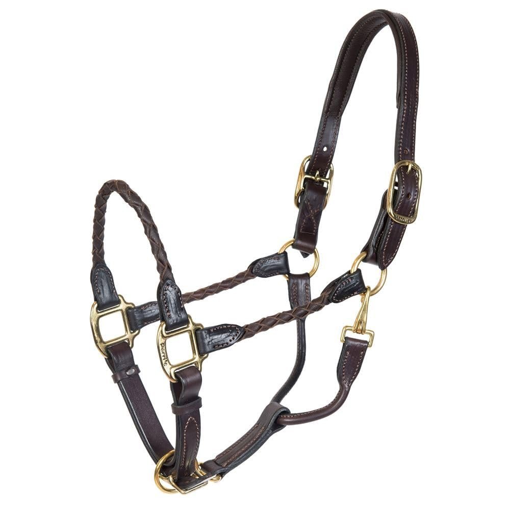Perris Braided Leather Halter Horse Havana