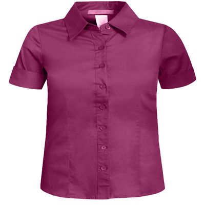 J. LOVNY Girl's Basic Casual Long Sleeve Roll Up Button Down Blouse Shirts