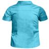 J. LOVNY Girl's Basic Casual Long Sleeve Roll Up Button Down Blouse Shirts Lightblue view 3