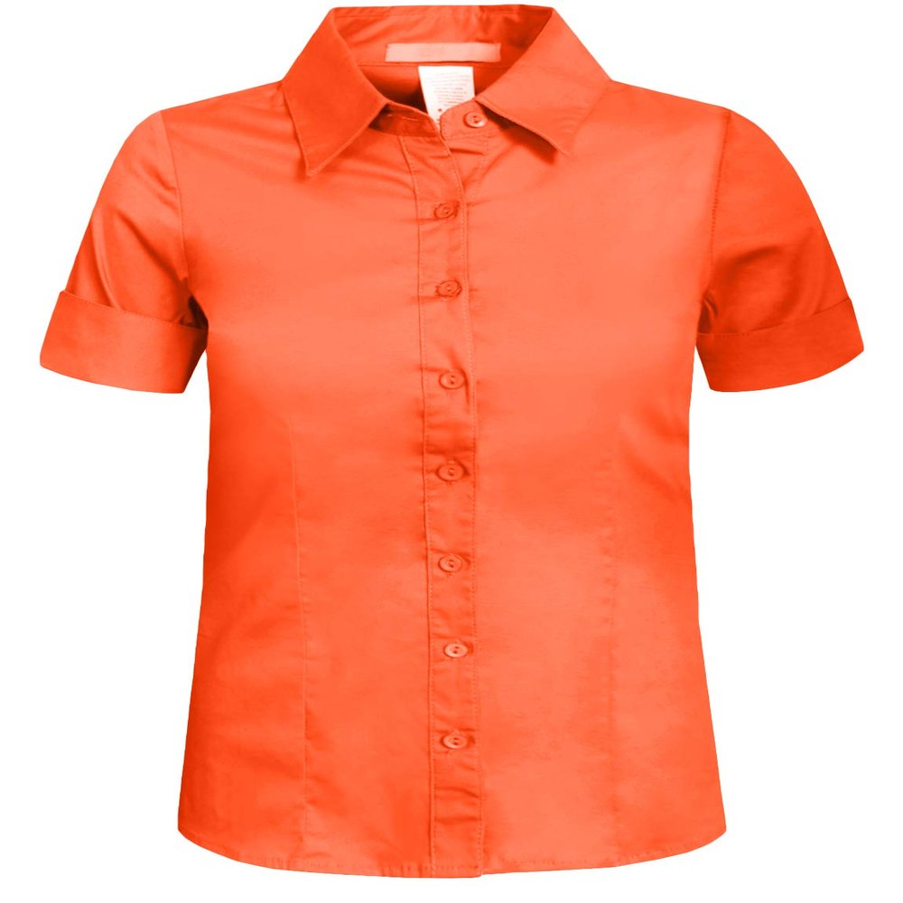 J. LOVNY Girl's Basic Casual Long Sleeve Roll Up Button Down Blouse Shirts