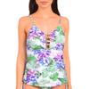 Cyn & Luca Women's Standard Swim Tankini Top, White, XS view 1