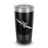 Custom A-10 Thunderbolt II 20 oz Laser Engraved Polar Camel Stainless Steel Vacuum Insulated Tumbler w/Clear Lid Warthog Hog CAS USAF A10 - Customizable - Black view 1