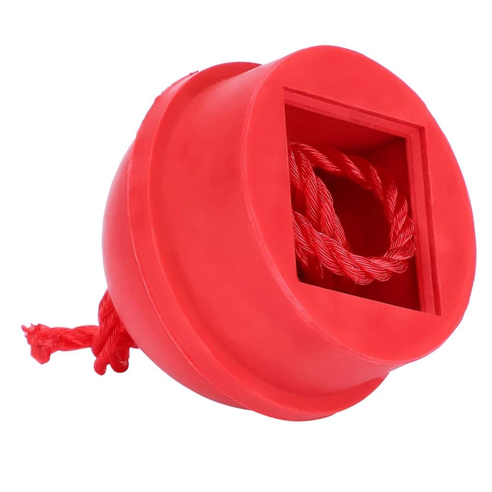 Alomejor 2pcs No Slip Cue Tips Chalk Holder for Pool Cues Snooker - Billiard Cue Tip with Cord (Red)