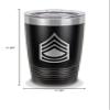 Custom E-7 Sergeant First Class Rank 20 oz Laser Engraved Polar Camel Stainless Steel Vacuum Insulated Tumbler w/Clear Lid SFC OR-7 E7 US Army - Customizable - Black view 4