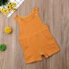 Baby Boys' Short Sleeve Rompers Jumpsuit,Organic Cotton and Linen Sleeveless One-Piece Coverall (Yellow, 6-12M) view 2