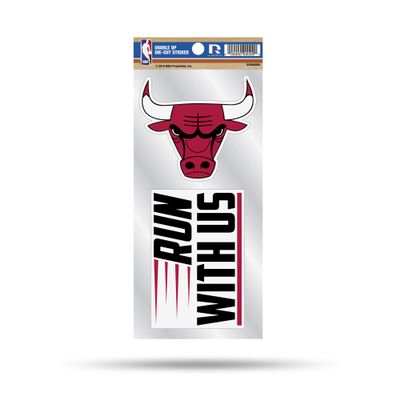 Rico Industries NBA Chicago Bulls Double Up Die Cut 2-Piece Sticker Sheet