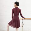Baiwu Dance 118141002 Joint mesh long sleeve Leotard Chinese collar Ballet Leotards for Women (S 160, Light Coffee) view 3
