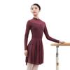 Baiwu Dance 118141002 Joint mesh long sleeve Leotard Chinese collar Ballet Leotards for Women (M 165, Wine) view 4