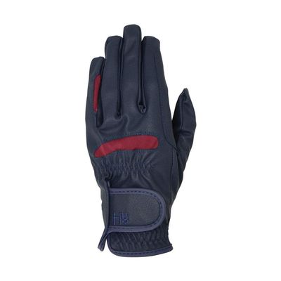 Hy5 Adults Lightweight Riding Gloves (XL) (Navy/Burgundy)