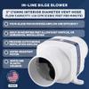 Five Oceans in-Line Bilge Blower, Boat Engine Blower, for 3-Inch Interior Diameter Vent Hose, 12-Volt, 130 CFM FO-4333 view 2