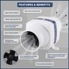 Five Oceans in-Line Bilge Blower, Boat Engine Blower, for 3-Inch Interior Diameter Vent Hose, 12-Volt, 130 CFM FO-4333 view 4
