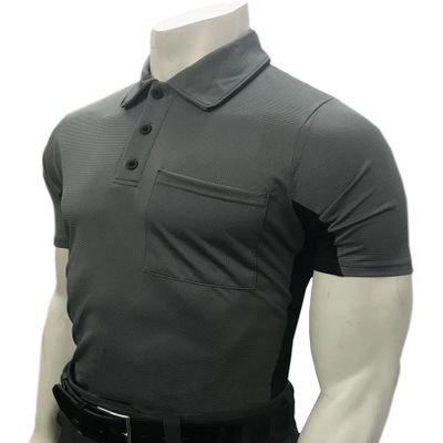 Smitty USA-312 Major League Style Short Sleeve Umpire Shirt with Side Panels (Charcoal with Black Side Panels, 2XL)