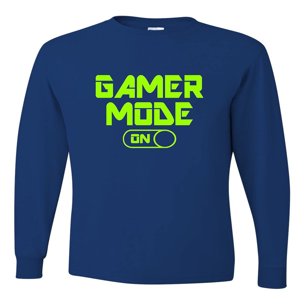Go All Out Large Royal Adult Gaming Mode On Funny Gamer Long Sleeve T-Shirt