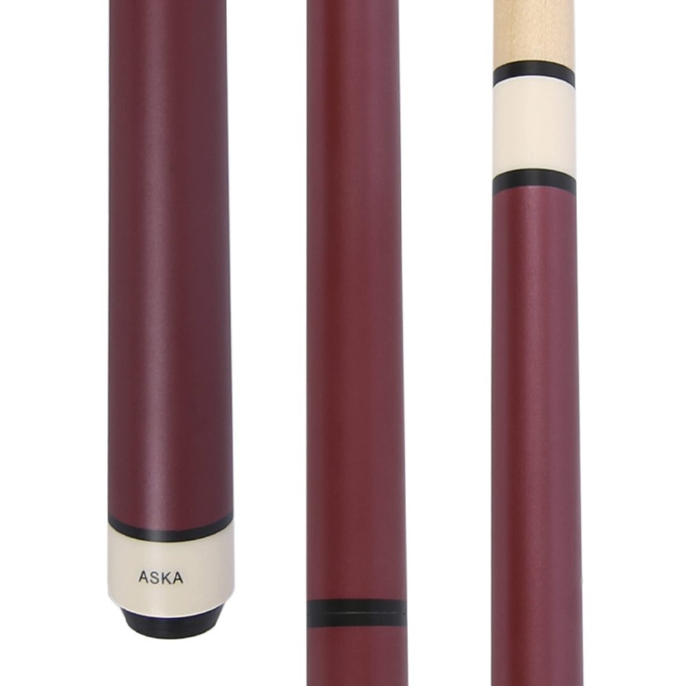 ASKA 25-Ounce Heavy Hitter Matte Jump Break Cue Stick JBC, 3pc Cue, Jump/Break Cue. 14-mm Tip, Hard Rock Canadian Maple Shaft (Matte Red)