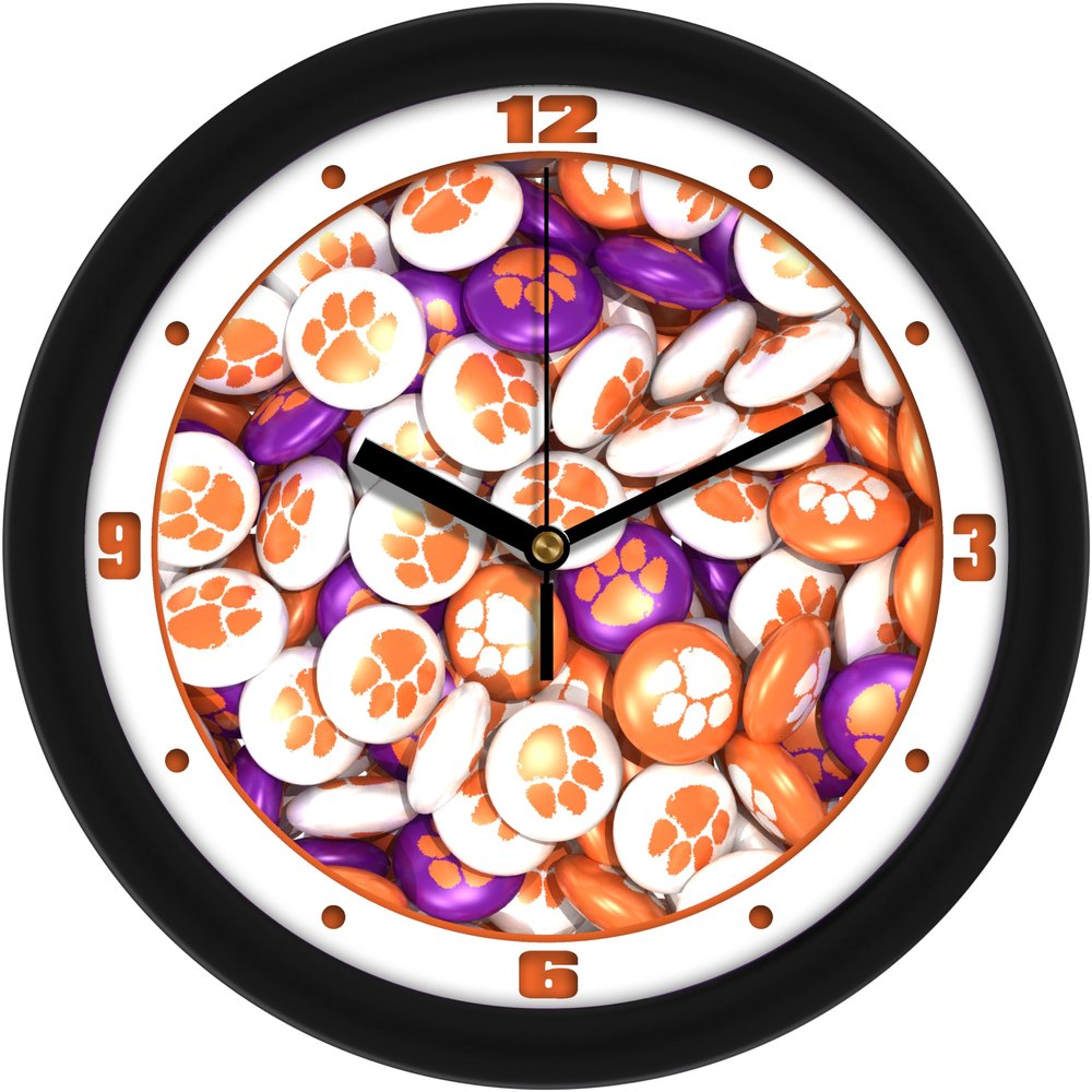 SunTime Clemson Tigers - Candy Art Team Wall Clock