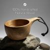berleben | Lore Kuksa Wooden Cup  Handcarved 12oz Coffee Mug, Bowl with Lanyard & Carabiner  Lightweight Camping Essentials & Traditional Nordic Bushcraft Gear view 2