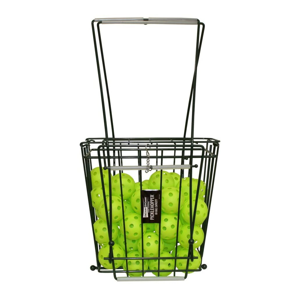 Oncourt Offcourt Picklehopper 60 - Pickleball Basket | Holds and Picks Up 60 Balls | EZ Glide Bar Provides Effortless Ball Pick-Up | No Tool Assembly | Picks Up All Types of Pickleballs