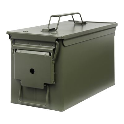 Allen Company Classic Steel Ammo Box - Large, Lockable, and Waterproof Ammo Storage for .30/.50 Caliber - Shooting Accessories - Army Green Metal Container