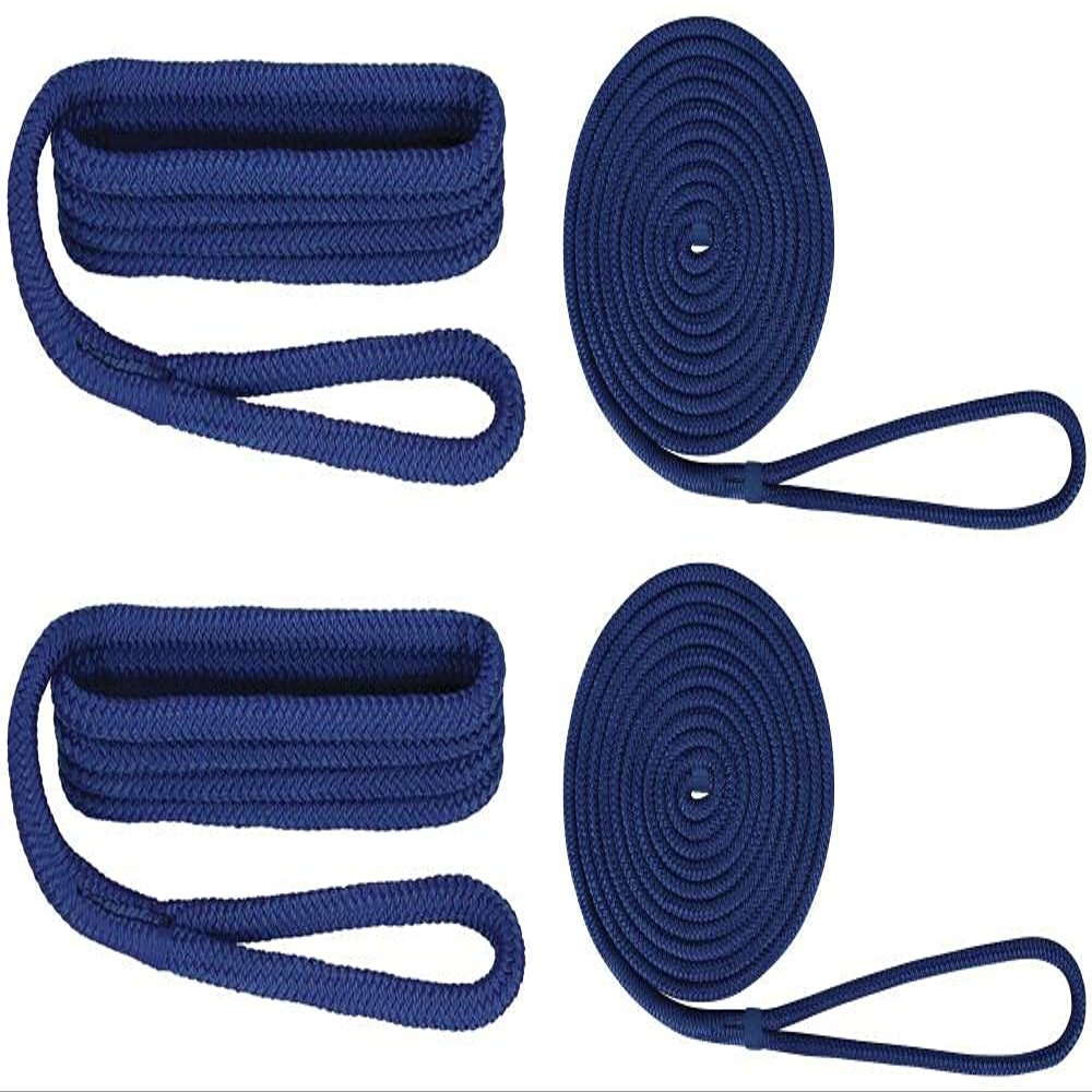 Extreme Max 3006.2699 BoatTector Premium Double Braid Nylon Dockside Rope Value Pack - 1/2", Blue