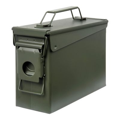 Allen Company Classic Steel Ammo Box - Large, Lockable, and Waterproof Ammo Storage for .30/.50 Caliber - Shooting Accessories - Army Green Metal Container