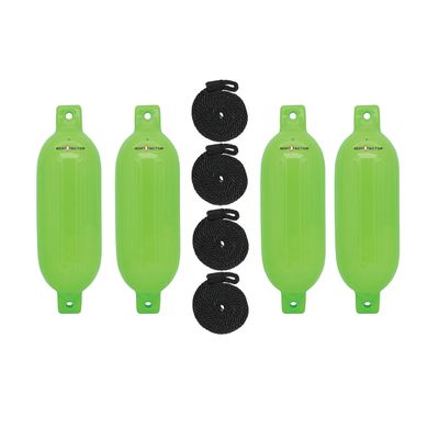 Extreme Max 3006.7632 BoatTector Inflatable Fender Value 4-Pack - 4.5" x 16", Neon Green