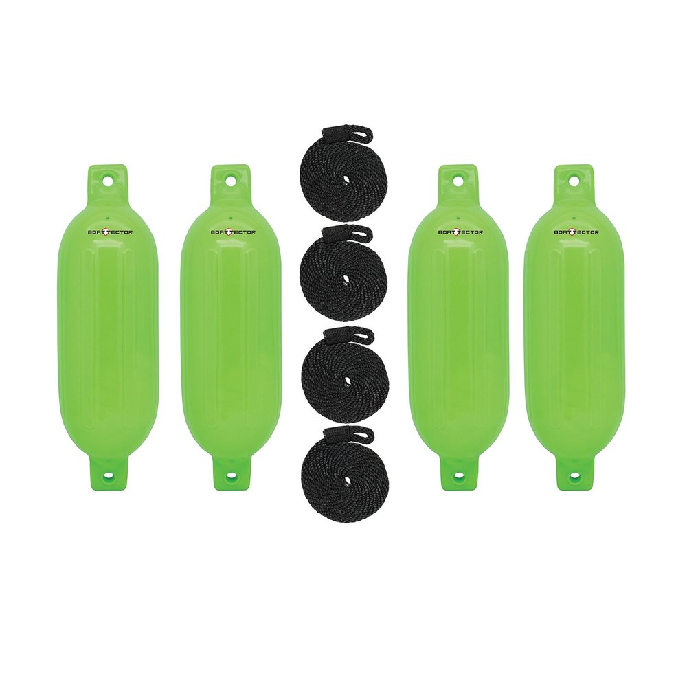 Extreme Max 3006.7632 BoatTector Inflatable Fender Value 4-Pack - 4.5" x 16", Neon Green