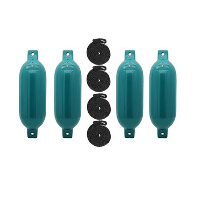 Extreme Max 3006.7623 BoatTector Inflatable Fender Value 4-Pack - 4.5" x 16", Teal