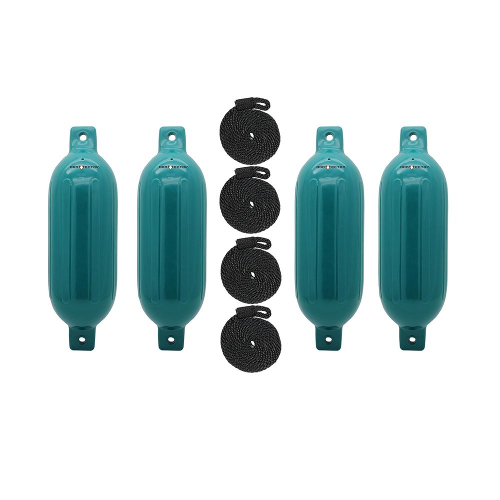 Extreme Max 3006.7623 BoatTector Inflatable Fender Value 4-Pack - 4.5" x 16", Teal