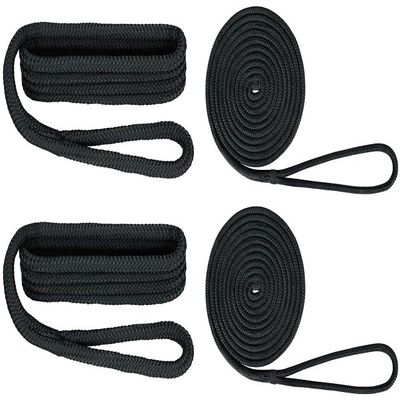 Extreme Max 3006.2693 BoatTector Premium Double Braid Nylon Dockside Rope Value Pack - 1/2", Black