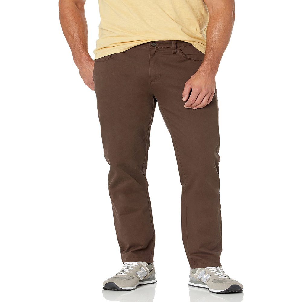Goodthreads Men's Athletic-Fit 5-Pocket Chino Pant Pants, -Brown, 34W x 31L